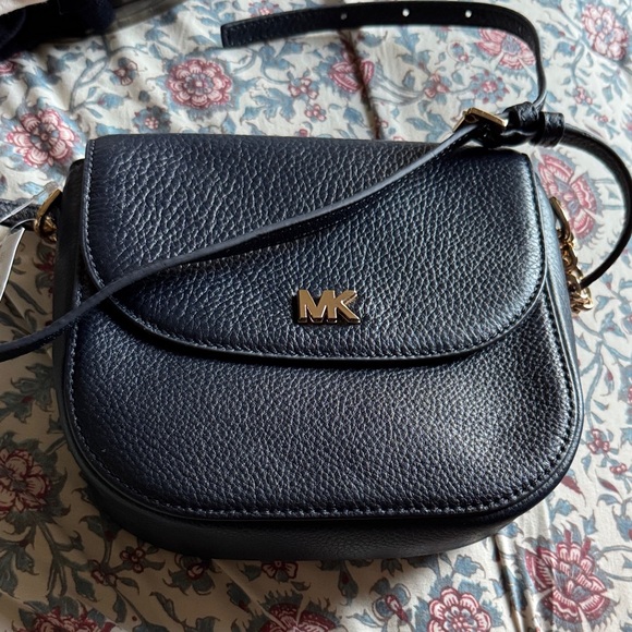 Michael Kors Navy Crossbody Bag with Gold Accents - Picture 3 of 7
